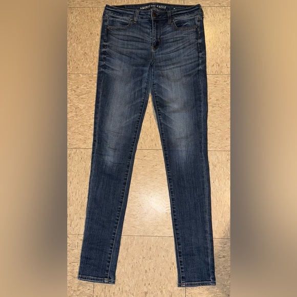 AEO 🦅 Super Stretch Jegging in Waterfall Blue size 10 Extra Long - Picture 8 of 16
